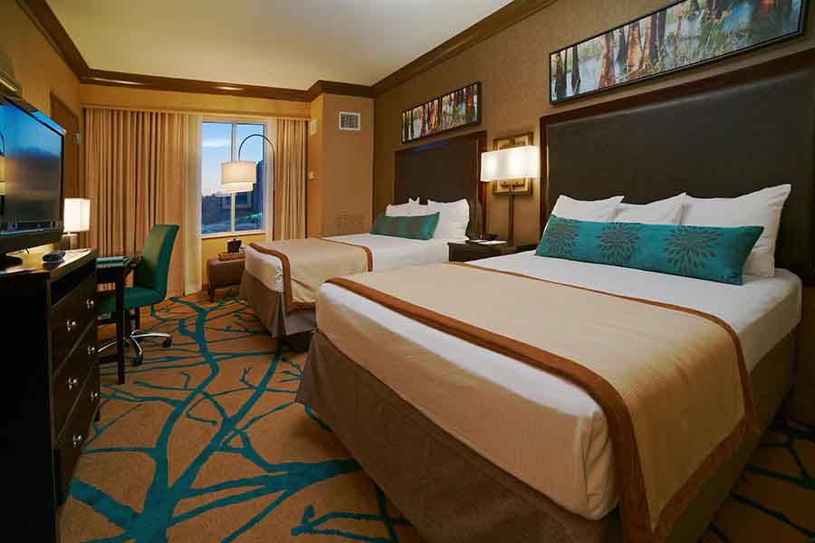 Standard Double Queen Hotel room at Riverwalk Casino Hotel in Vicksburg, MS