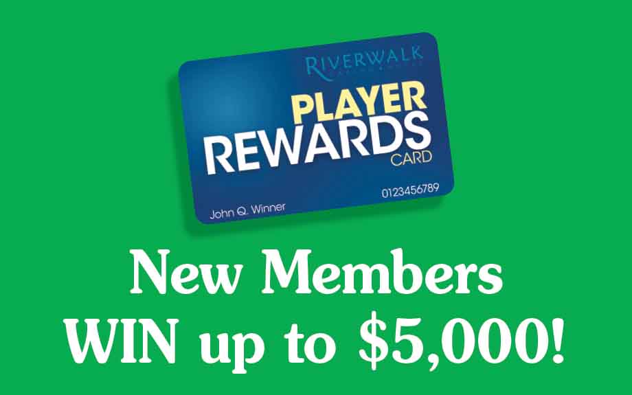 Riverwalk Casino Hotel New Member Promotion Player Rewards Card