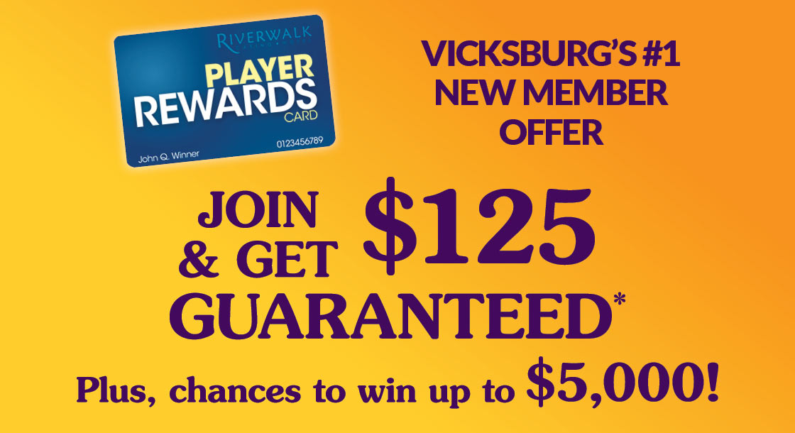 Players card rewards for New Members at Riverwalk Casino Hotel